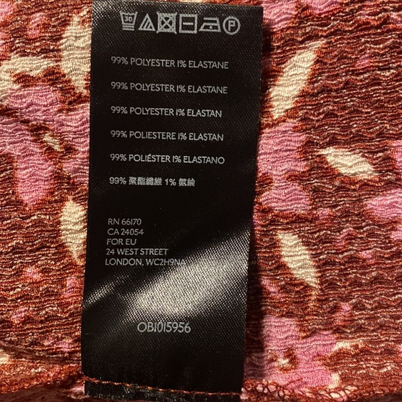 Free People - Maroon & Pink Floral Print Long Sleeve Maxi Dress🍒 - Picture 9 of 11